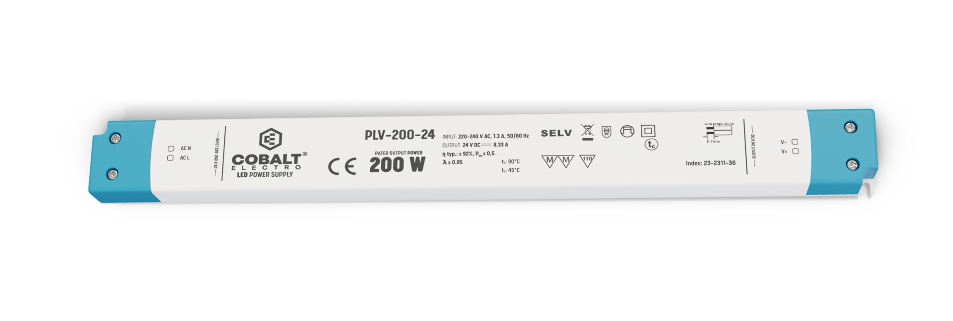 Zasilacz LED CobaltElectro PLV 24V 200W IP20