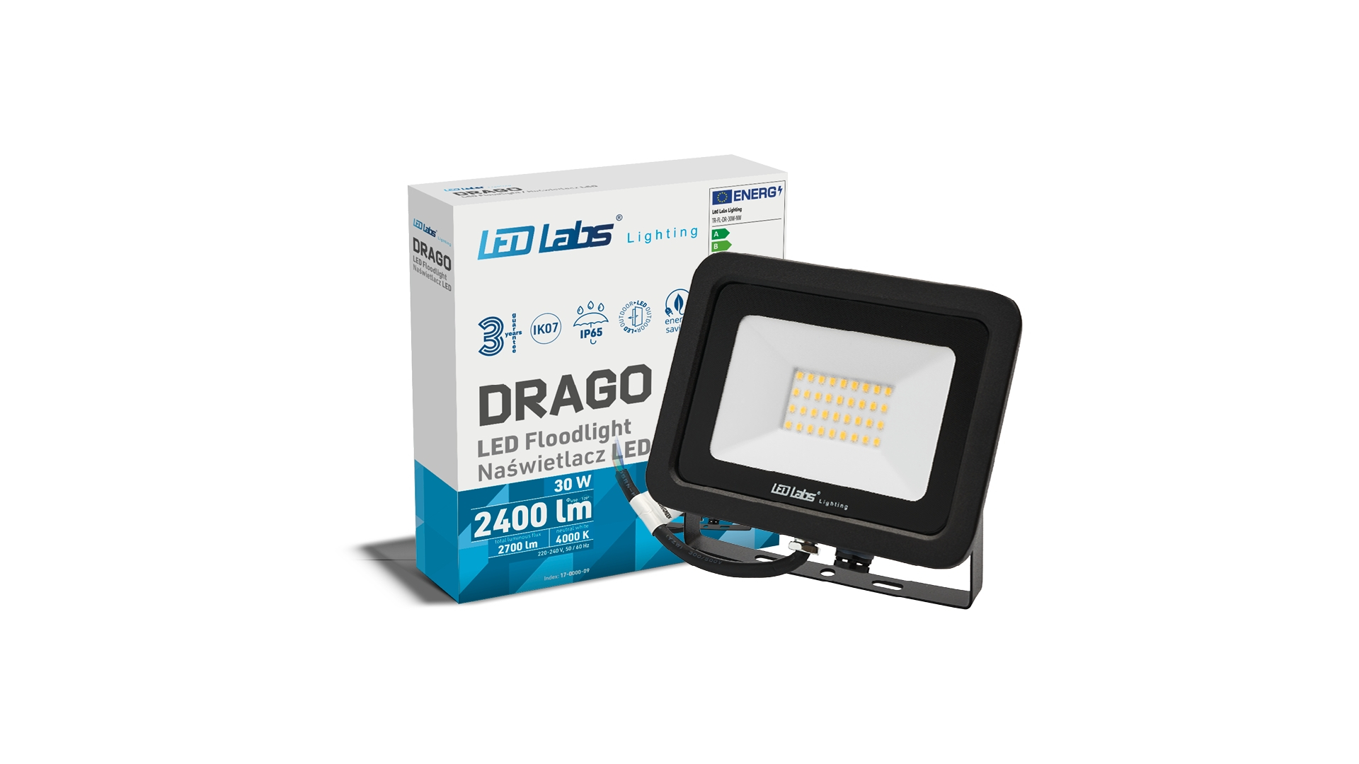 Naświetlacz LED DRAGO 30W NW IP65 SLIM