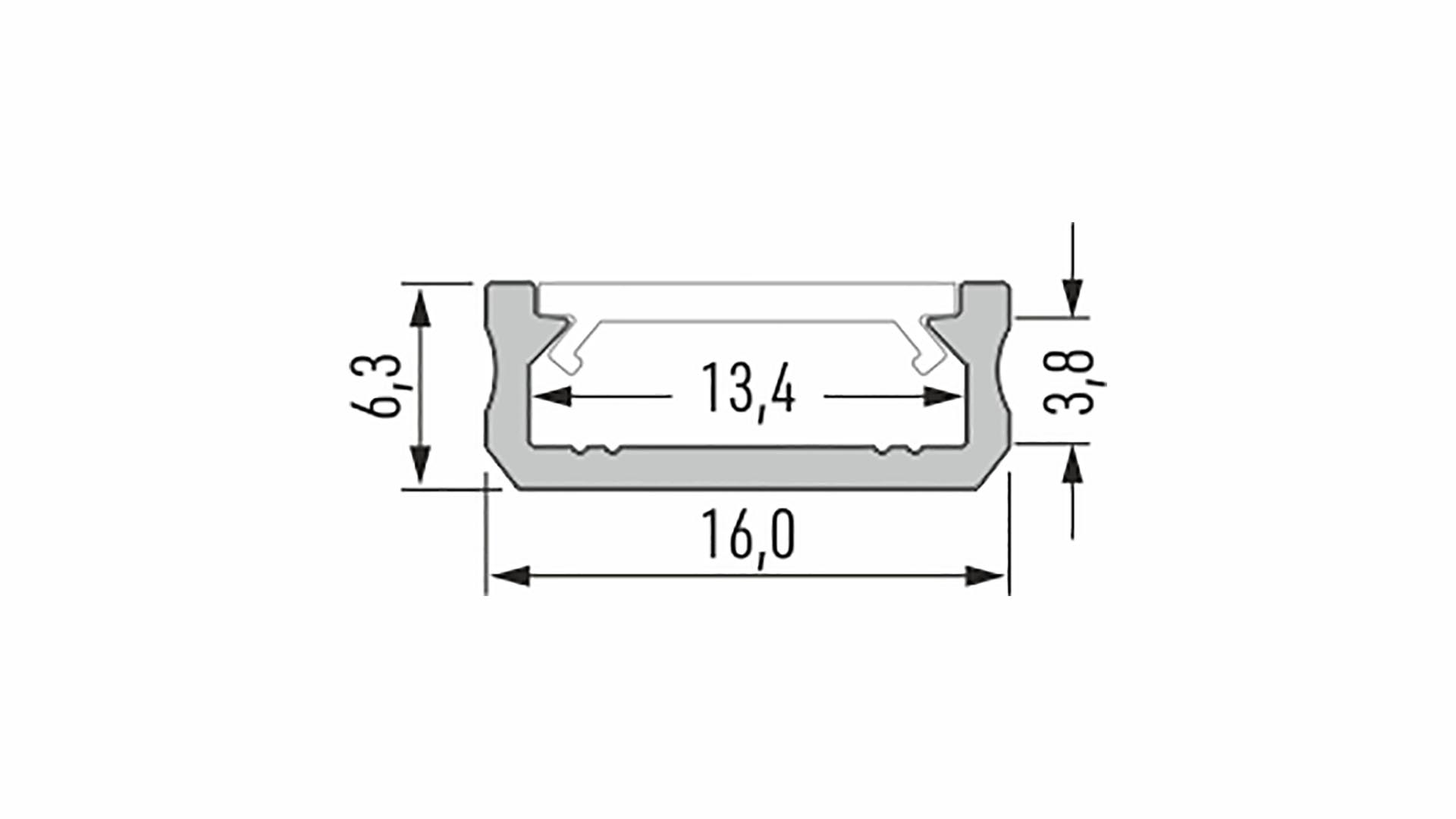 Profil LED LUMINES typ D srebrny anodowany 3 m