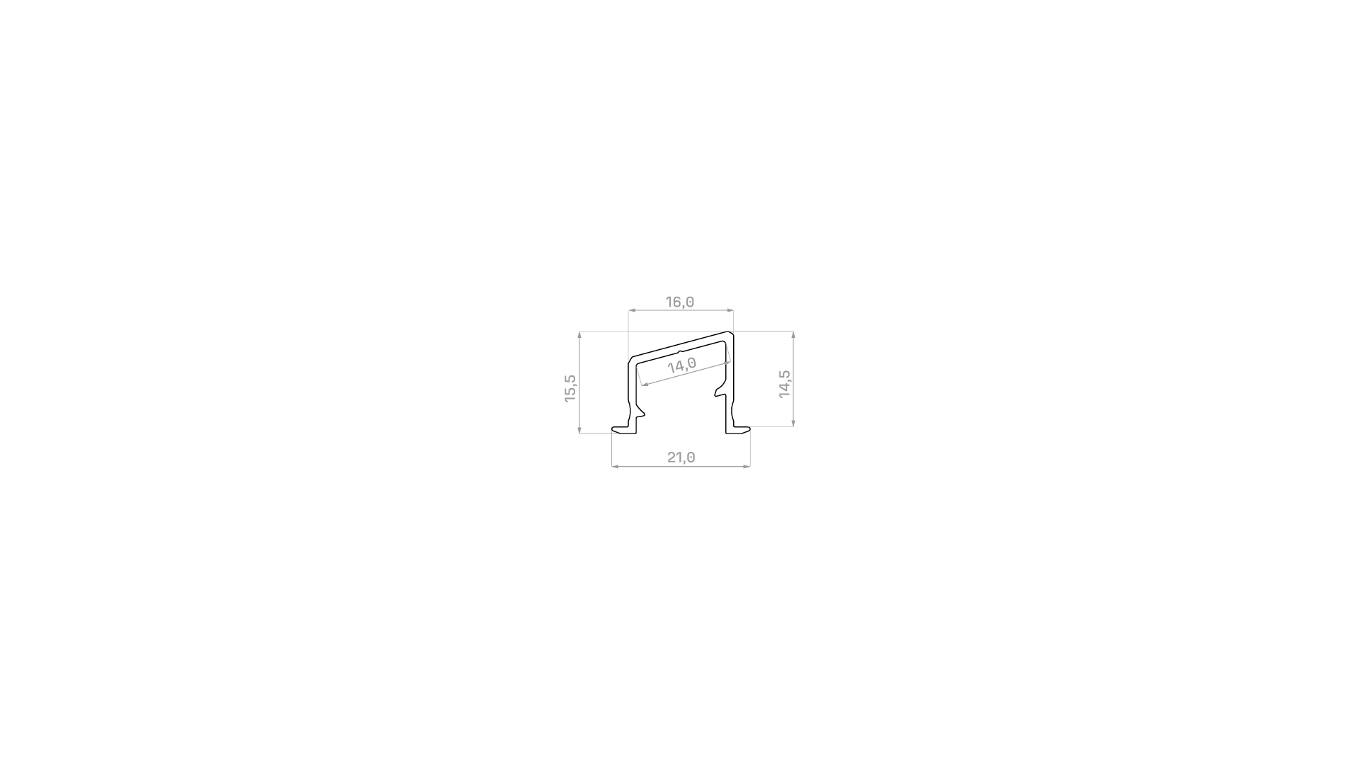 Profil LED LUMINES typ V srebrny anodowany 3 m