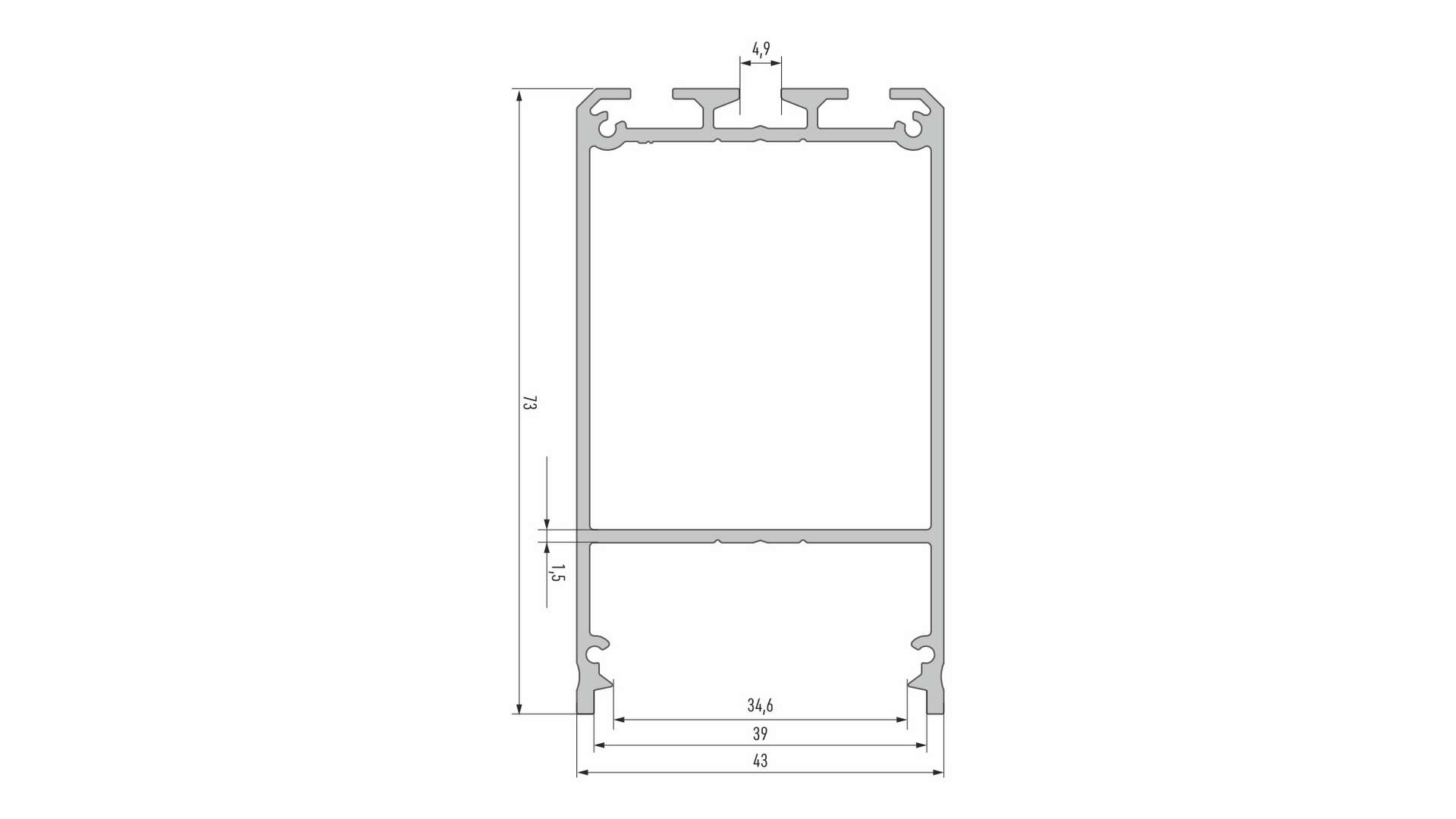 Profil LED LUMINES typ Claro czarny lakierowany 2,02 m