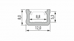 Profil LED LUMINES typ X RAL1923 mat. 1 m