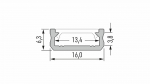 Profil LED LUMINES typ D RAL1923 mat. 1 m
