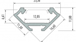 Profil LED LUMINES typ C RAL1923 mat. 3 m