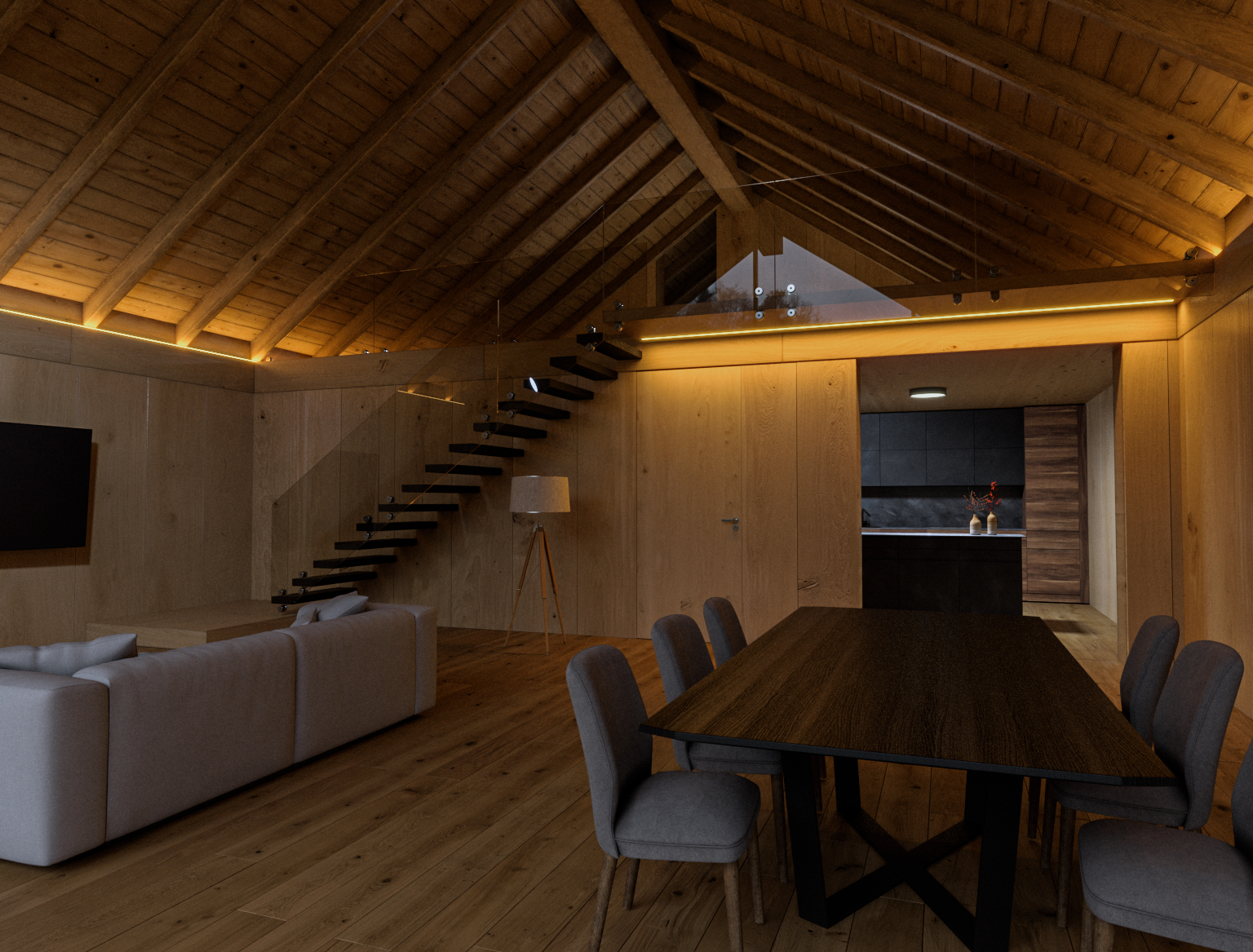 drewniany dom oświetlenie LED ultra ciepła barwa 2700 K