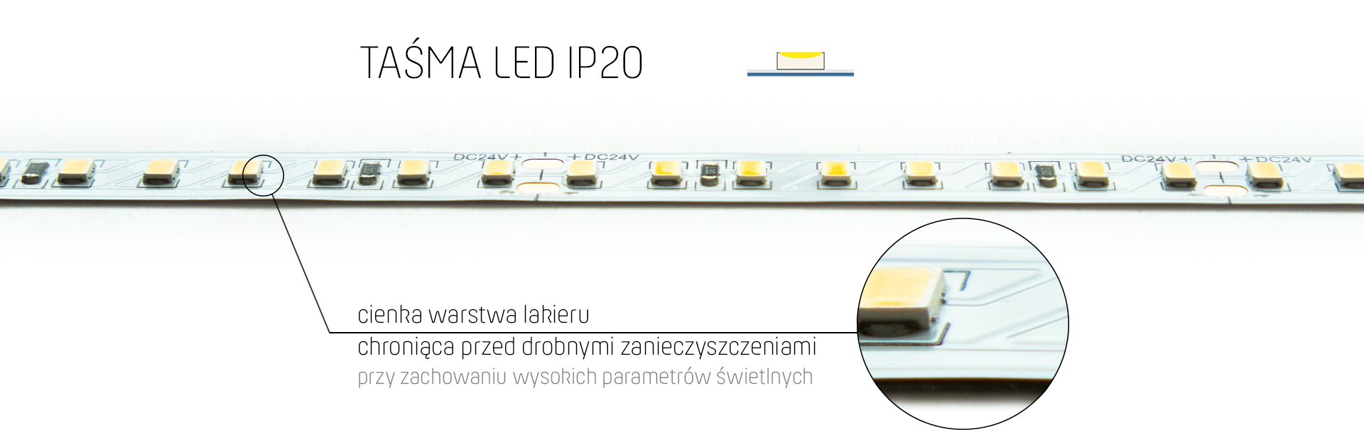 Budowa taśmy LED IP20